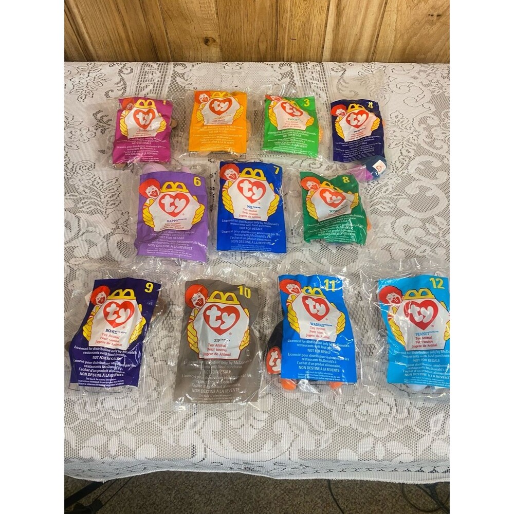 McDonald's TY Teenie Beanie Babies Set of 11 Factory Sealed Toys 1998 Promotion